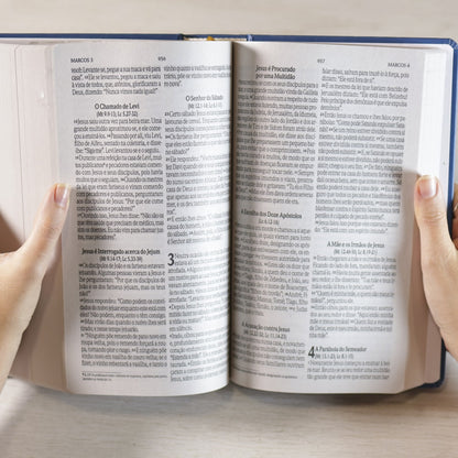 Bíblia Sagrada Vitral Azul | NVI | Letra Grande | Capa Dura