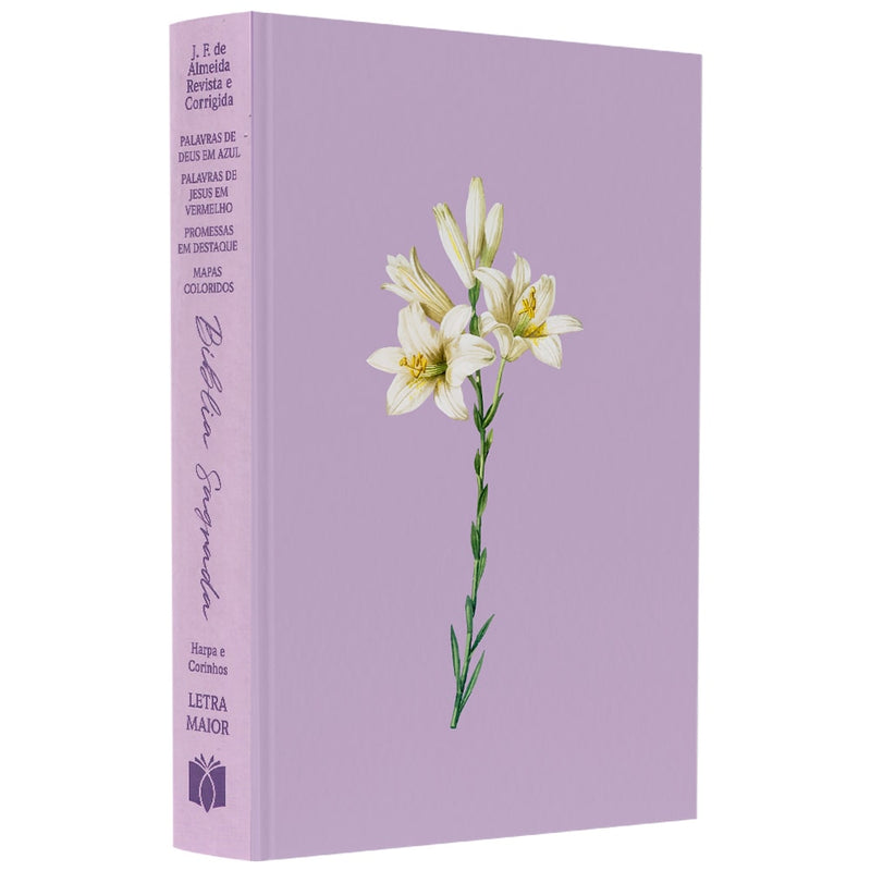 Bíblia Sagrada Lírios | ARC | Letra Maior | Harpa e Corinhos | Capa Dura