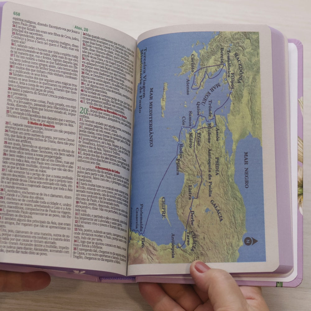 Bíblia Sagrada Lírios | ARC | Letra Maior | Harpa e Corinhos | Capa Dura