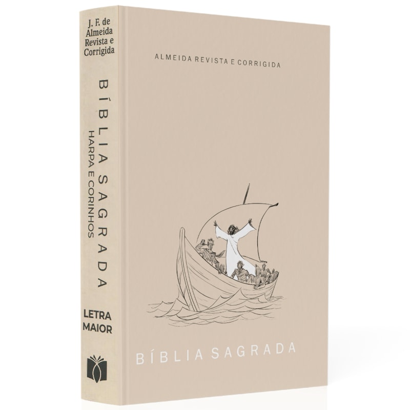 Bíblia Sagrada Jesus no Barco | ARC | Letra Maior | Harpa e Corinhos | Capa Dura