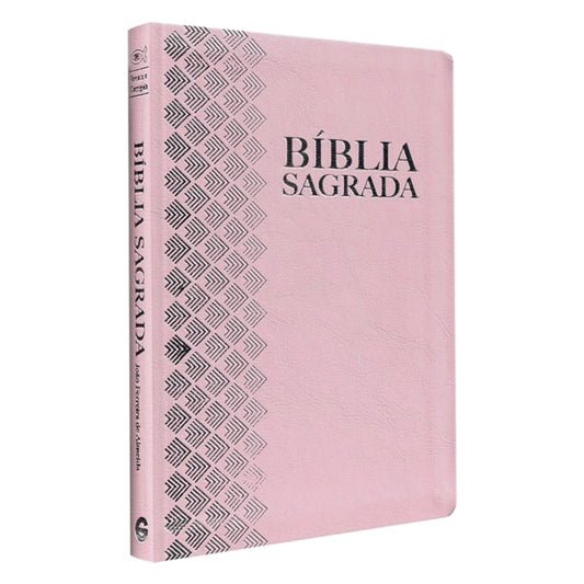 Bíblia Sagrada | ARC | Letra Normal | Capa Luxo Rosa Claro