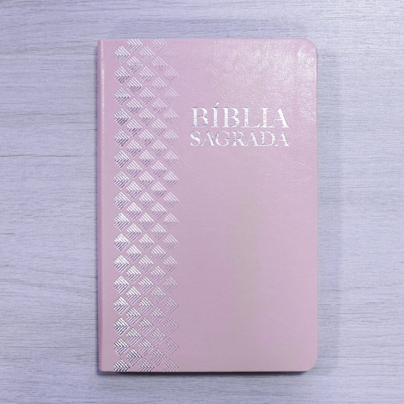 Bíblia Sagrada | ARC | Letra Normal | Capa Luxo Rosa Claro