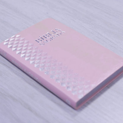 Bíblia Sagrada | ARC | Letra Normal | Capa Luxo Rosa Claro