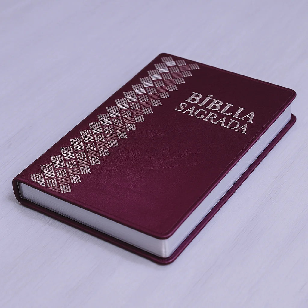 Bíblia Sagrada | ARC | Letra Normal | Capa Luxo Vinho Perolado