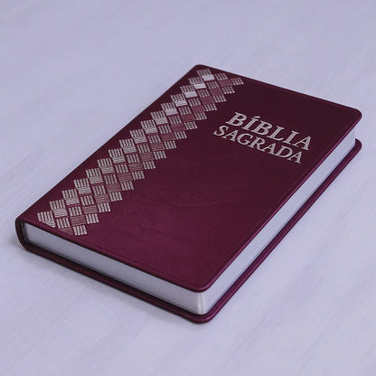 Bíblia Sagrada | ARC | Letra Normal | Capa Luxo Vinho Perolado