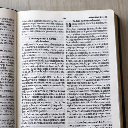 Bíblia Sagrada com Harpa Cristã | ARC | Letra Grande | Capa Luxo Floral Azul