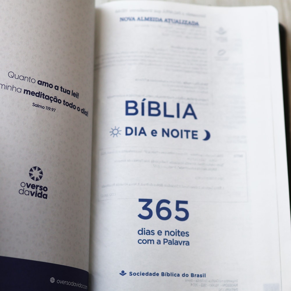 Bíblia 365  Dia e Noite | Letra Normal | NAA | Capa Cinza Luxo