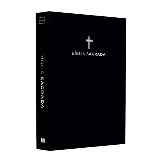Bíblia Sagrada Média Cruz | ARC | Capa Brochura Preta
