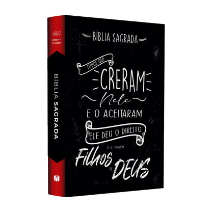 Bíblia Sagrada Média Creram Nele | ARC | Capa Brochura Preta