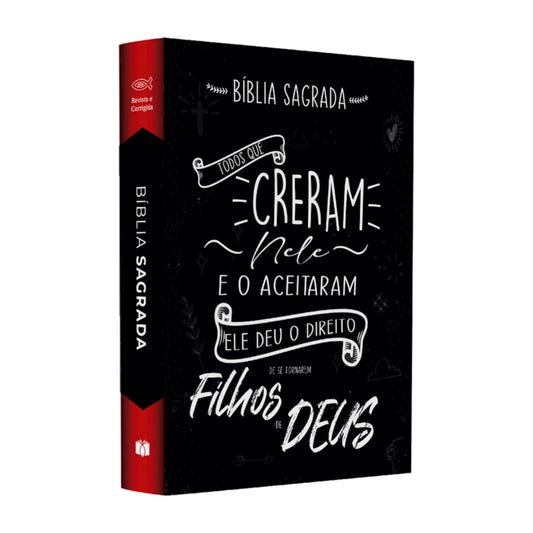 Bíblia Sagrada Média Creram Nele | ARC | Capa Brochura Preta