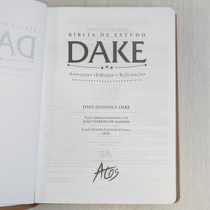 Bíblia de Estudo Dake | Letra Grande | Capa Luxo Caramelo