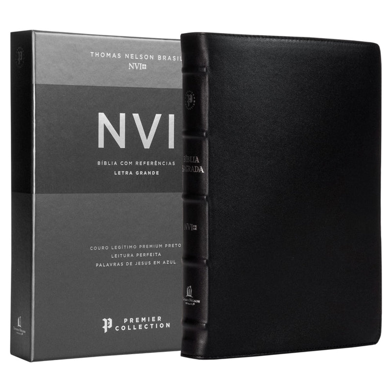 Bíblia Sagrada | NVI | Premier Collection | Capa Couro Luxo Preta