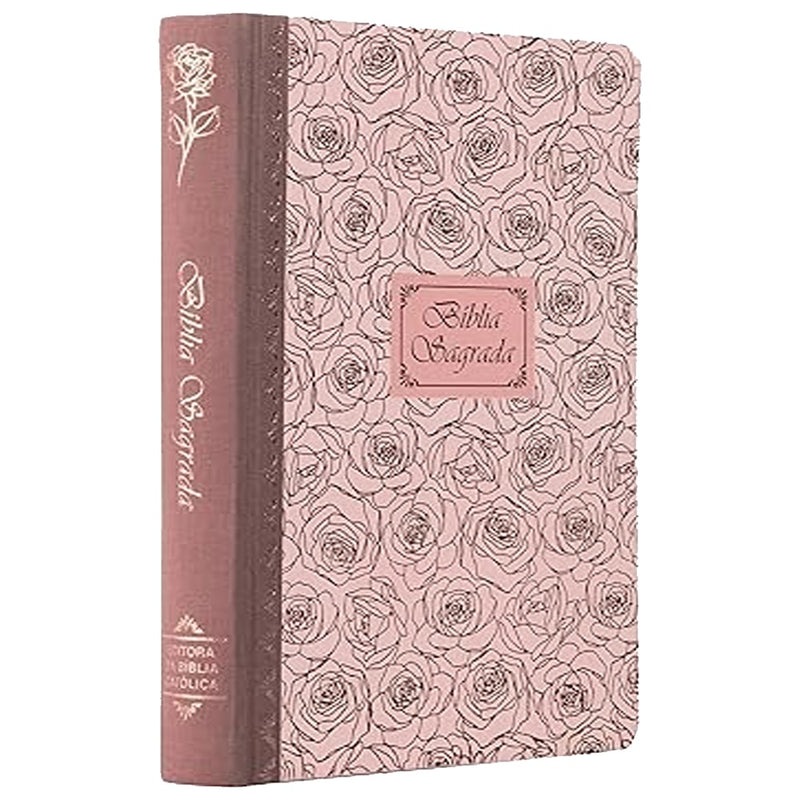 Bíblia Sagrada Católica | NTLH | Letra Grande | Capa Dura Rosa com Lombada em Tecido