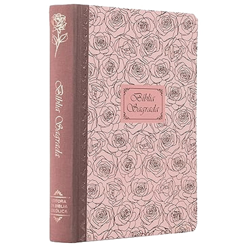 Bíblia Sagrada Católica | NTLH | Letra Grande | Capa Dura Rosa com Lombada em Tecido