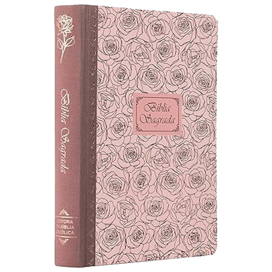 Bíblia Sagrada Católica | NTLH | Letra Grande | Capa Dura Rosa com Lombada em Tecido