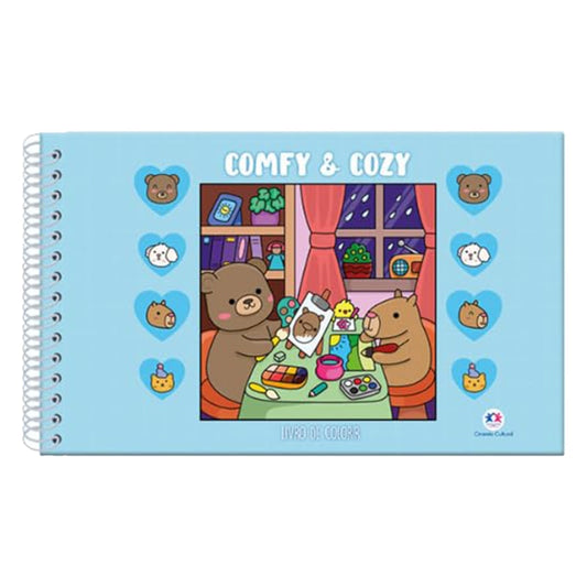 Comfy e Cozy | Livro de Colorir | Capa Dura Azul
