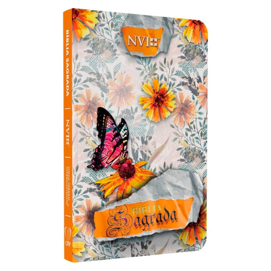 Bíblia Slim | Capa Dura | NVI | Floral Abstrato