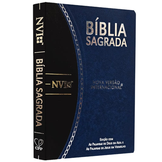 Bíblia Slim Large | NVI | Bicolor | Azul e Preto