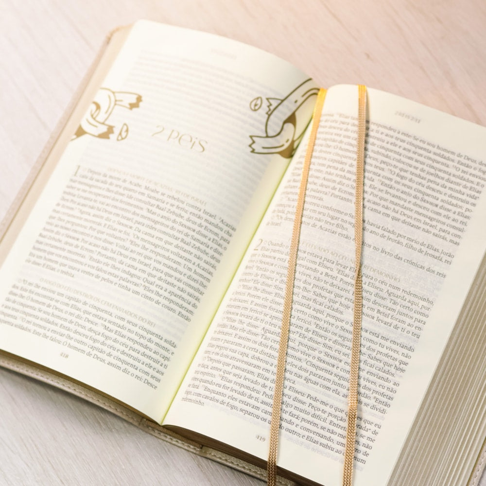 Bíblia The Purpose Book | A21 | Capa Couro Soft Bege Flores