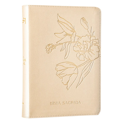 Bíblia The Purpose Book | A21 | Capa Couro Soft Bege Flores