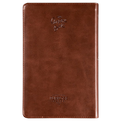 Bíblia The Purpose Book | A21 | Capa Couro Soft Marrom Cruz
