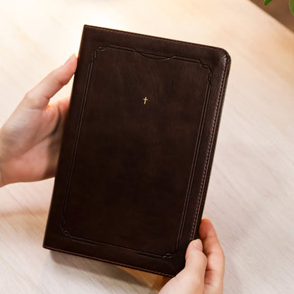 Bíblia The Purpose Book | A21 | Capa Couro Soft Marrom Cruz
