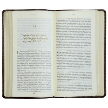 Bíblia The Purpose Book | A21 | Capa Couro Soft Marrom Cruz