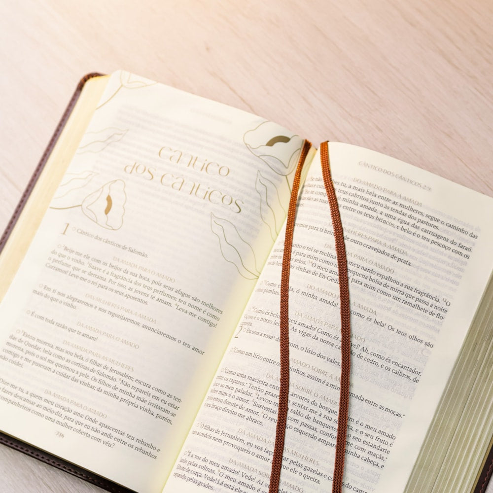 Bíblia The Purpose Book | A21 | Capa Couro Soft Marrom Cruz
