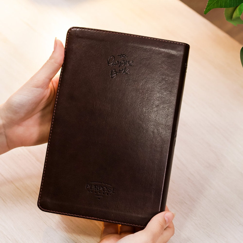 Bíblia The Purpose Book | A21 | Capa Couro Soft Marrom Cruz