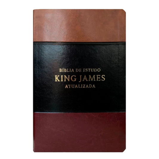 Bíblia de Estudo | King James Atualizada | Full Color | Capa PU | Marrom, Preta e Bordô