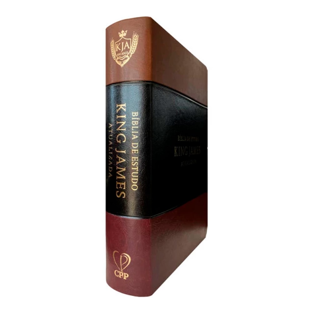 Bíblia de Estudo | King James Atualizada | Full Color | Capa PU | Marrom, Preta e Bordô