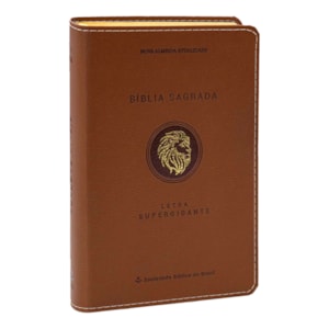 Biblia Sagrada | Letra Supergigante |  NAA | Capa Marrom Leao
