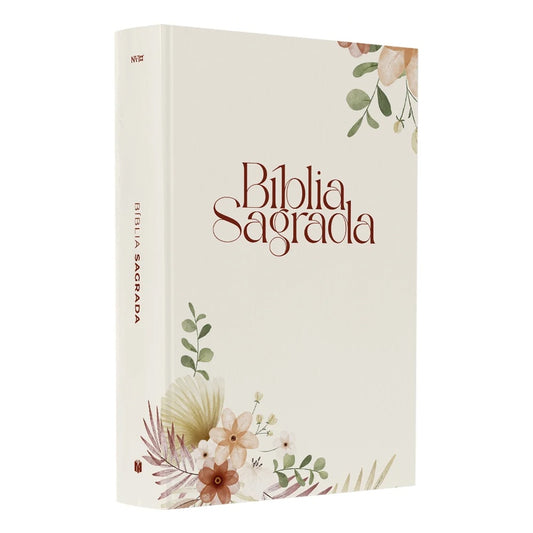 Bíblia Sagrada Floral Rosê | NVI | Letra Normal | Capa Brochura