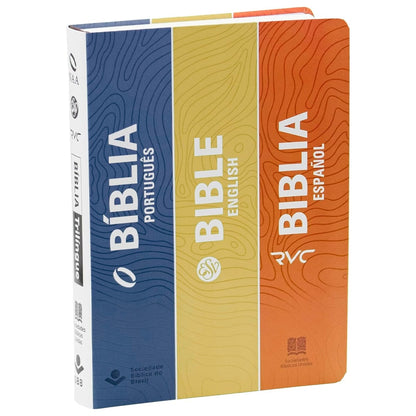Bíblia Sagrada | NAA | Trilíngue | Português | Inglês | Espanhol | Semiflexível