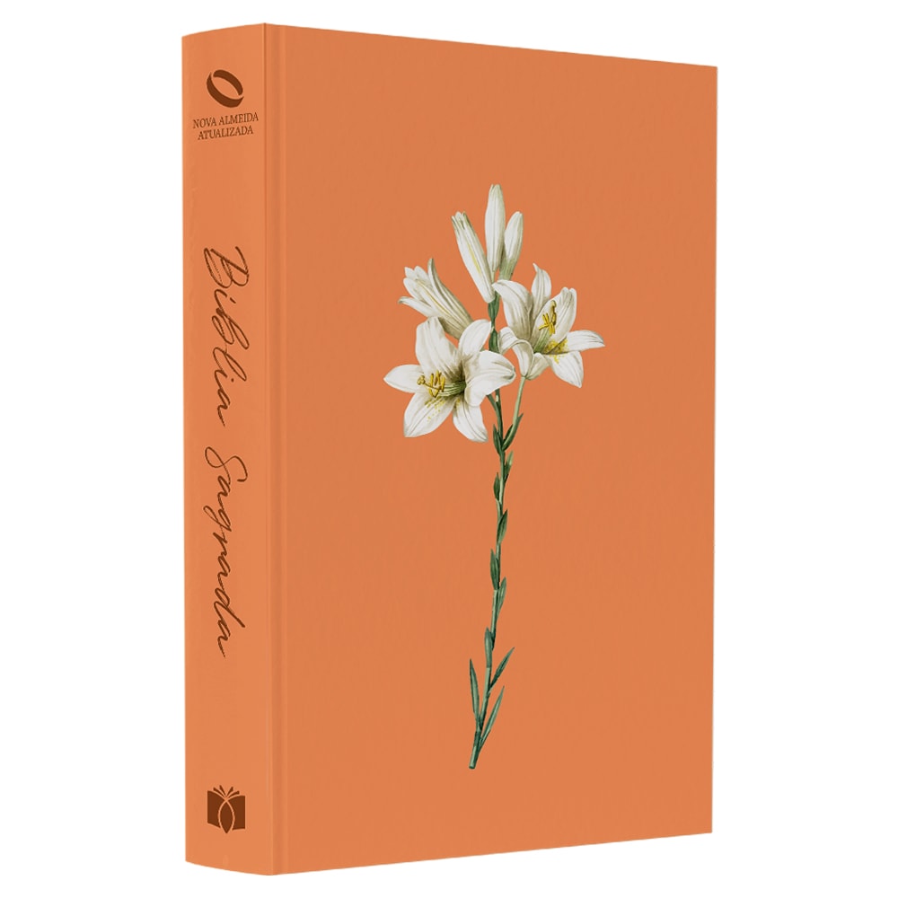 Bíblia Sagrada Lírios Laranja | NAA | Letra Normal | Capa Ilustrada