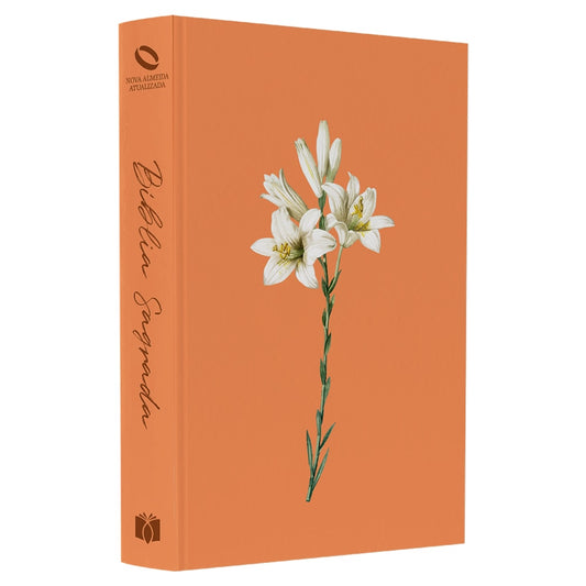 Bíblia Sagrada Lírios Laranja | NAA | Letra Normal | Capa Ilustrada