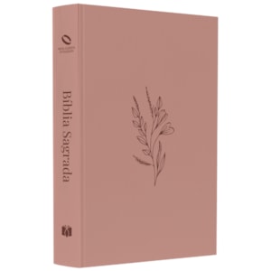 Biblia Sagrada Flor Minimalista Marrom | NAA | Letra Normal | Capa Ilustrada
