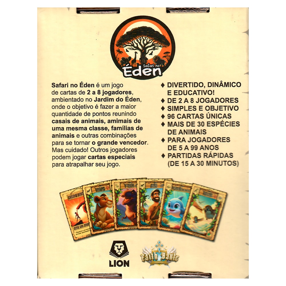 Safari no Éden | Jogo De Cartas | Livreto