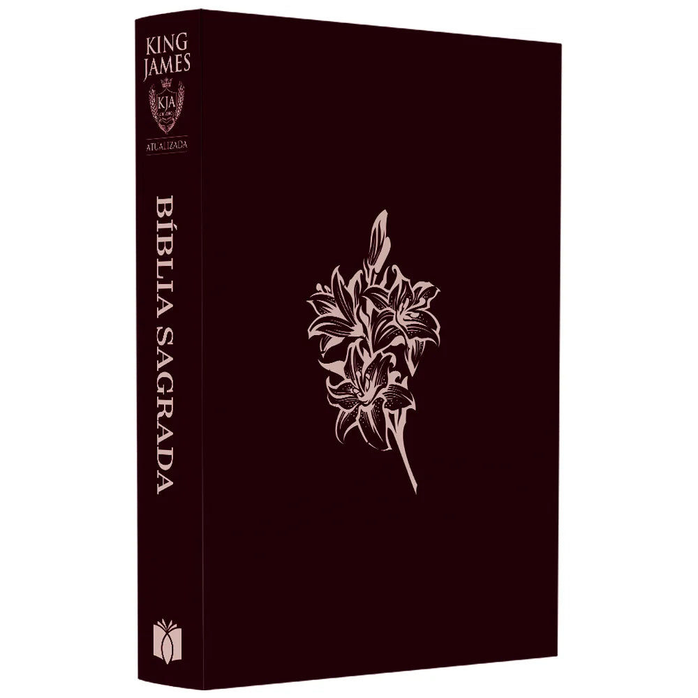 Bíblia Sagrada Flores | KJA  | Letra Maior | Capa Dura Vinho