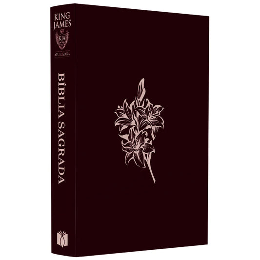 Bíblia Sagrada Flores | KJA  | Letra Maior | Capa Dura Vinho
