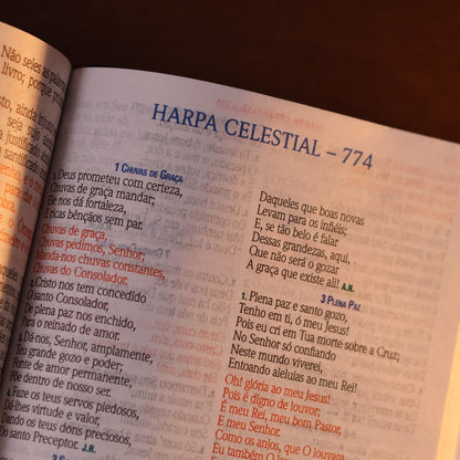 Bíblia Sagrada | ARC | Letra Hipergigante | Capa Luxo Azul | Harpa Celestial 774