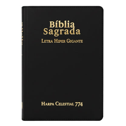 Bíblia Sagrada | ARC | Letra Hipergigante | Capa Luxo Preta | Harpa Celestial 774