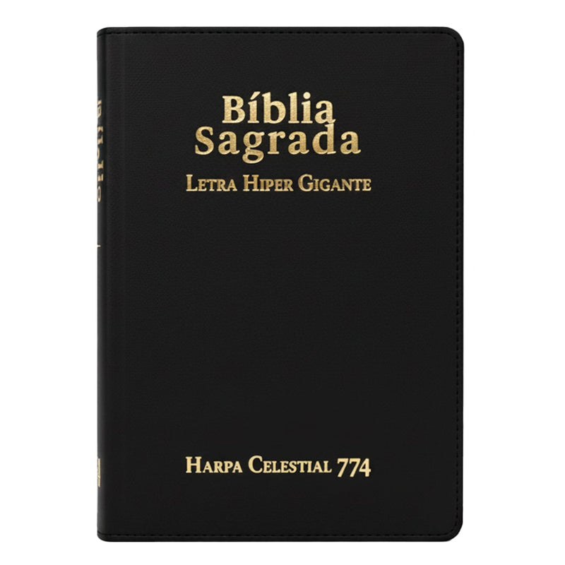 Bíblia Sagrada | ARC | Letra Hipergigante | Capa Luxo Preta | Harpa Celestial 774
