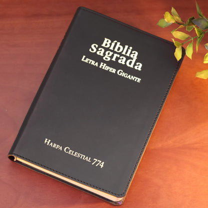 Bíblia Sagrada | ARC | Letra Hipergigante | Capa Luxo Preta | Harpa Celestial 774
