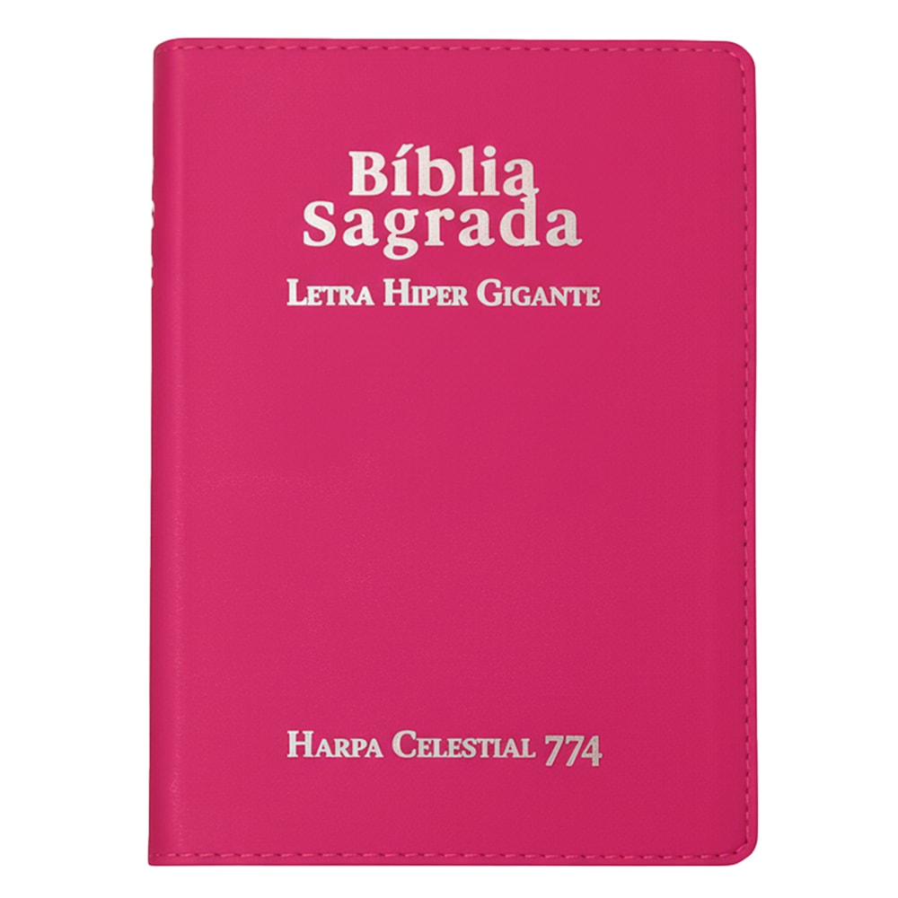 Bíblia Sagrada C/ Zíper | ARC | Letra Hipergigante | Capa Luxo Pink | Harpa Celestial 774