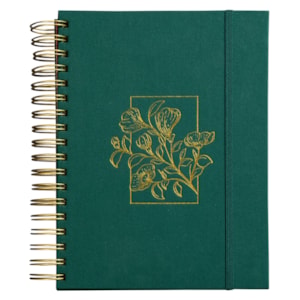 Planner Meu Plano Perfeito  Capa Dura Com Tecido Verde