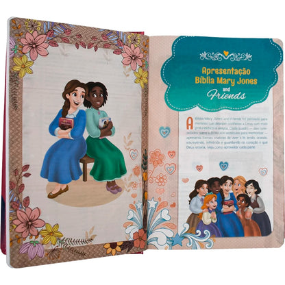 Bíblia Sagrada Mary Jones And Friends | NTLH | Capa Dura Ilustrada Branca