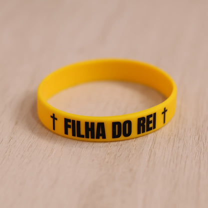 Pulseira de Silicone Amarela | Filha do Rei
