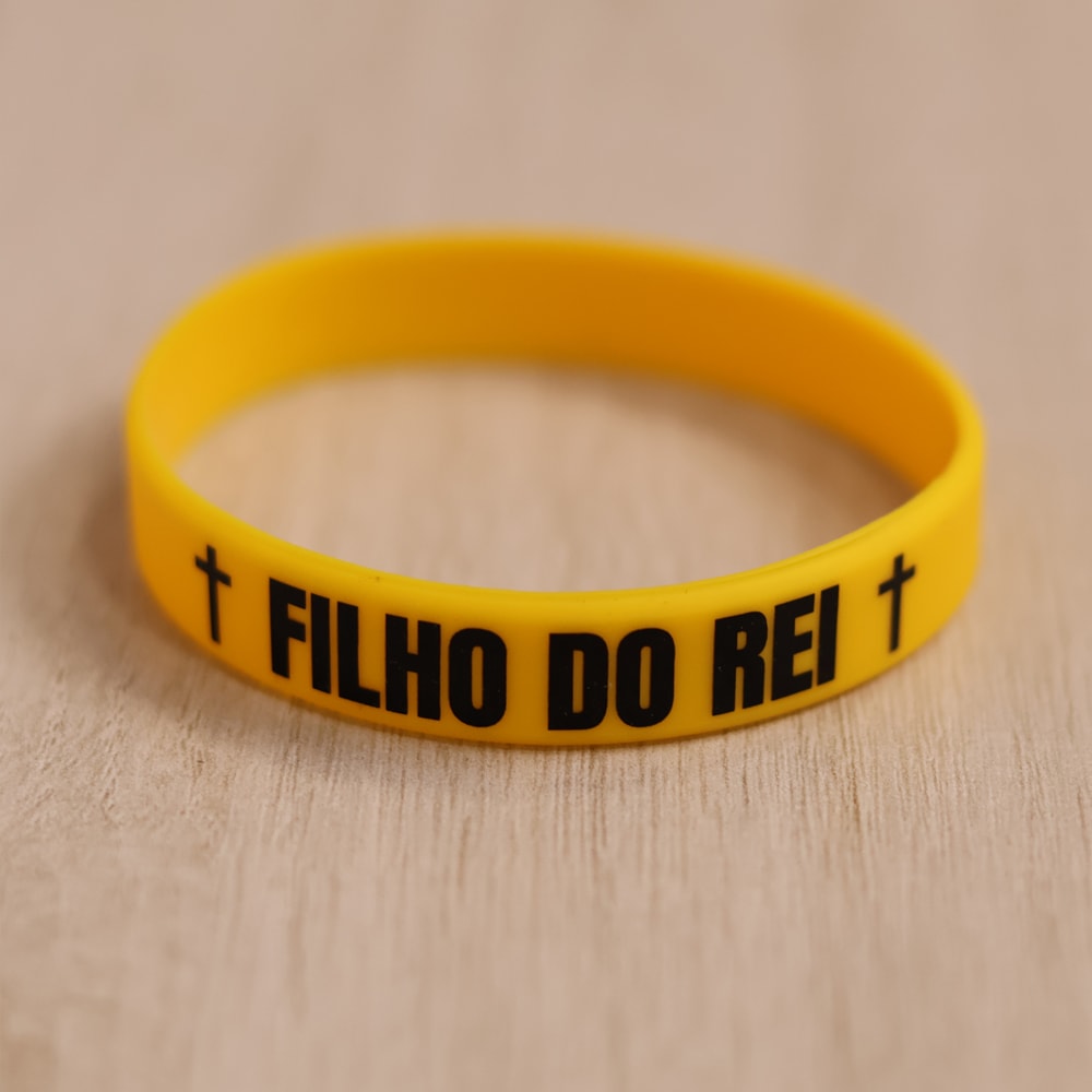 Pulseira de Silicone Amarela | Filho do Rei