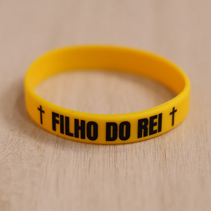 Pulseira de Silicone Amarela | Filho do Rei